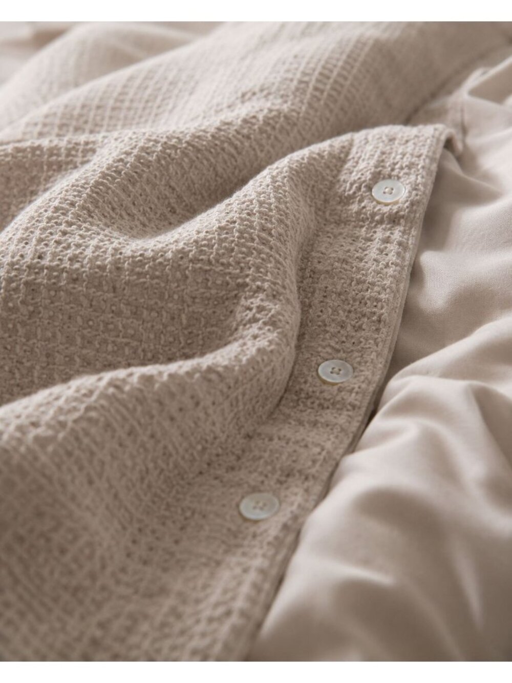 S24 | Quince Organic Luxe Honeycomb Duvet Cover King Cal King Sand NWT - Picture 4 of 11